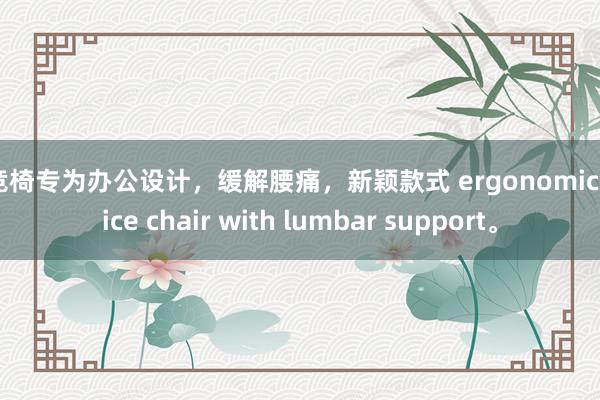 电竞椅专为办公设计，缓解腰痛，新颖款式 ergonomic office chair with lumbar support。